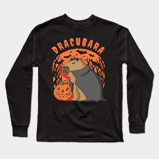 Halloween Capybara Vampire (Dracubara) Long Sleeve T-Shirt